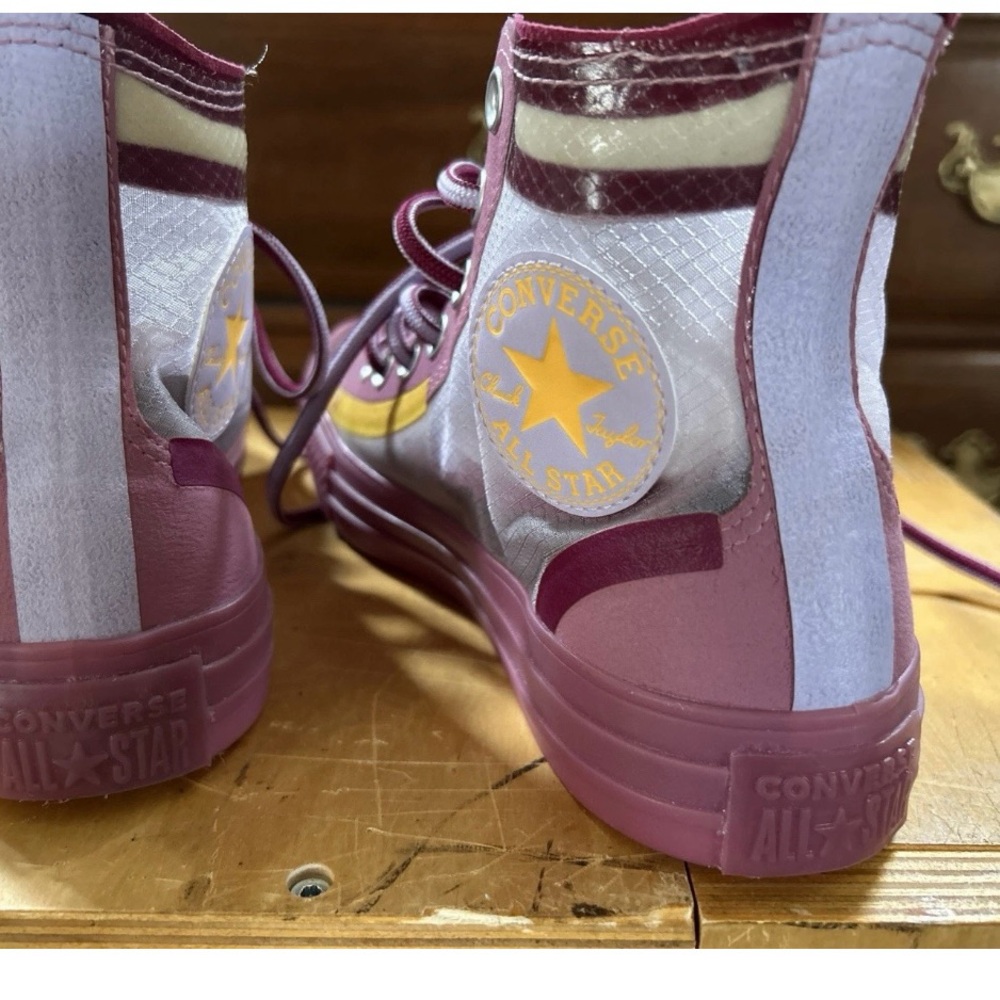 Converse Transparent Pink and Gold High-Tops - Picture 3 of 6